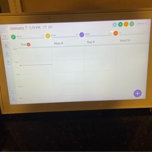 The Skylight Calendar, 15” diagonal, great for family scheduling.